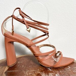 Schutz Genuine Leather Dark Coral Strappy Heels Size 8